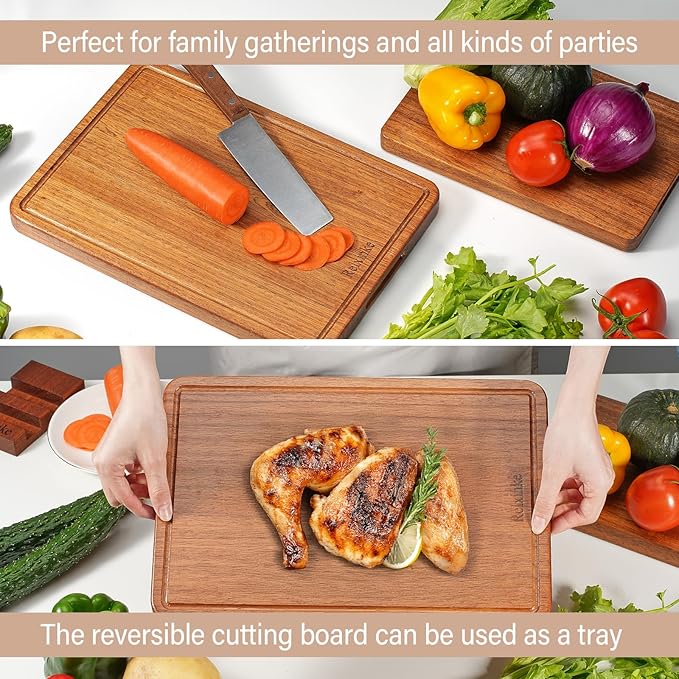 Solid Teak Wood Cutting Board One Piece Non Glued Thick Crack Resistant Wooden - Image 7