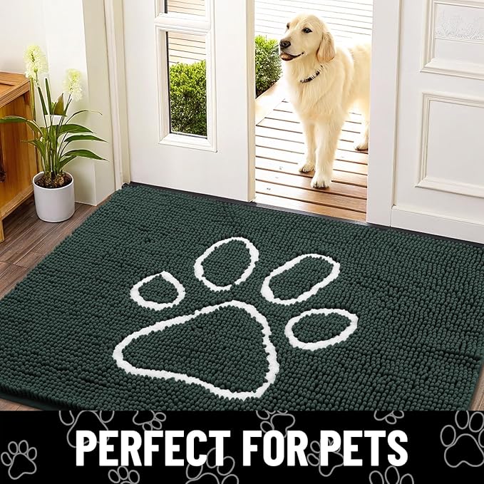 Smiry Dog Door Mat for Muddy Paws, Absorbent Dirt Trapper Non Slip Quick Dry - Image 7