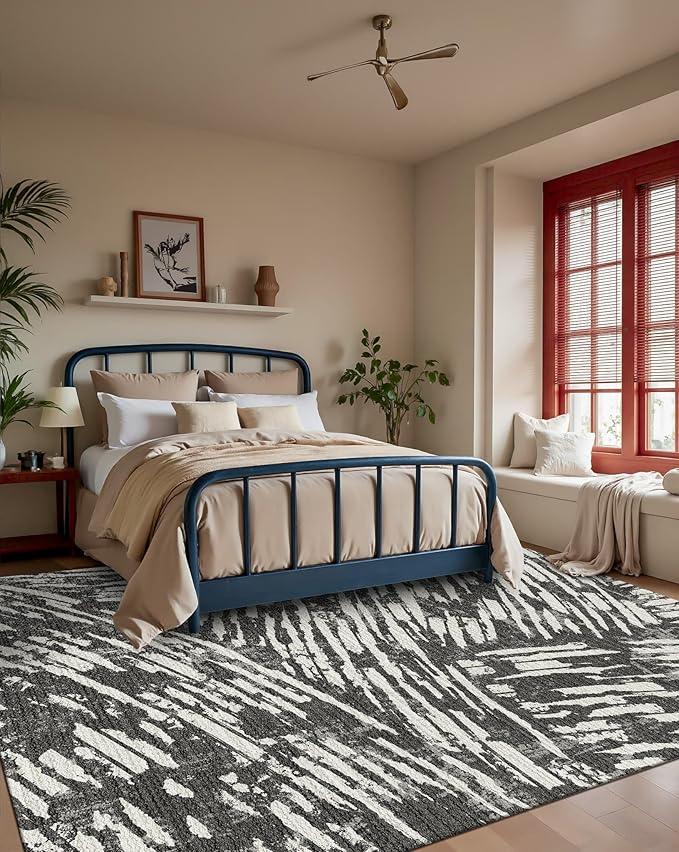 Latte&Fog 6x9 Area Rugs for Living Room Bedroom, Modern Abstract Washable Rug - Image 4