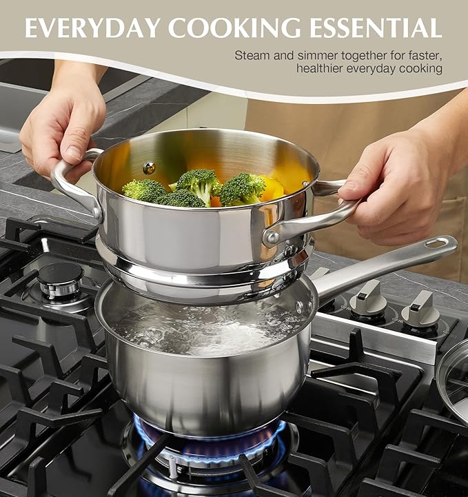 KOCH SYSTEME CS Stainless Steel Cookware Set 10 Piece, 18/10 Stainless Steel - Image 3