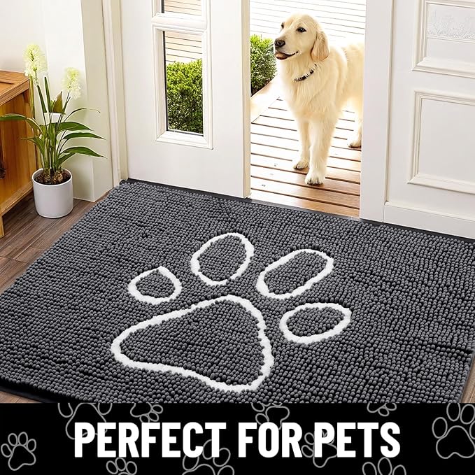 Smiry Dog Door Mat for Muddy Paws, Absorbent Dirt Trapper Non Slip Quick Dry - Image 7