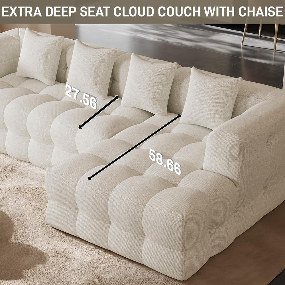 120" Oversized Modular Sectional Couch,Cloud Sectional Sofa with Deep Se...