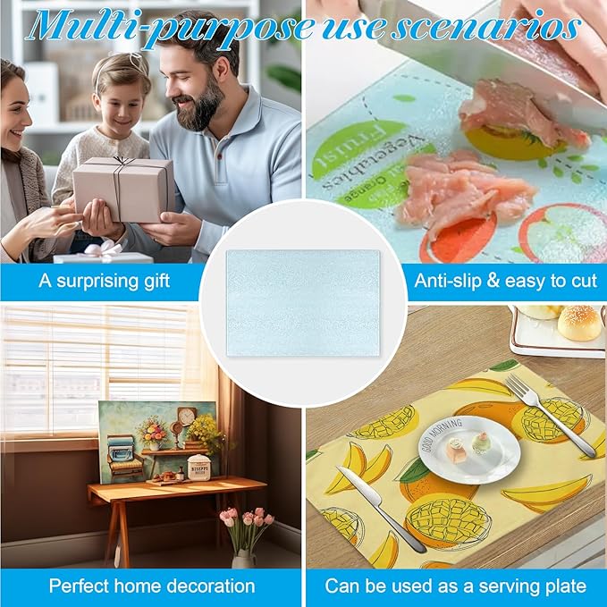10 Pcs Sublimation Cutting Board Blanks, Textured Tempered Glass Cutting Boards - Image 7