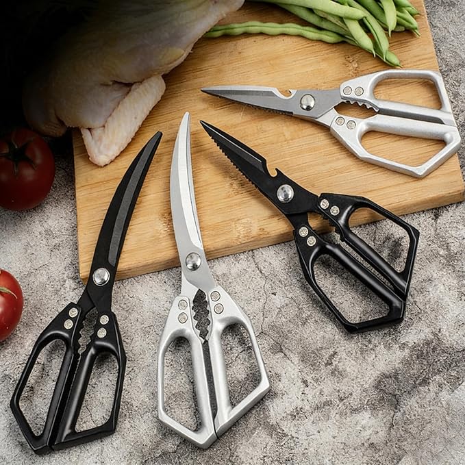 2-Piece Heavy Duty Kitchen Scissors Professional Stainless Steel Meat & Poultry - Image 6