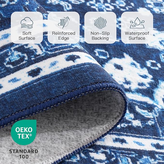 Lofus 8x10 Area Rugs for Living Room, Machine Washable Non-Slip Area Rug - Image 5