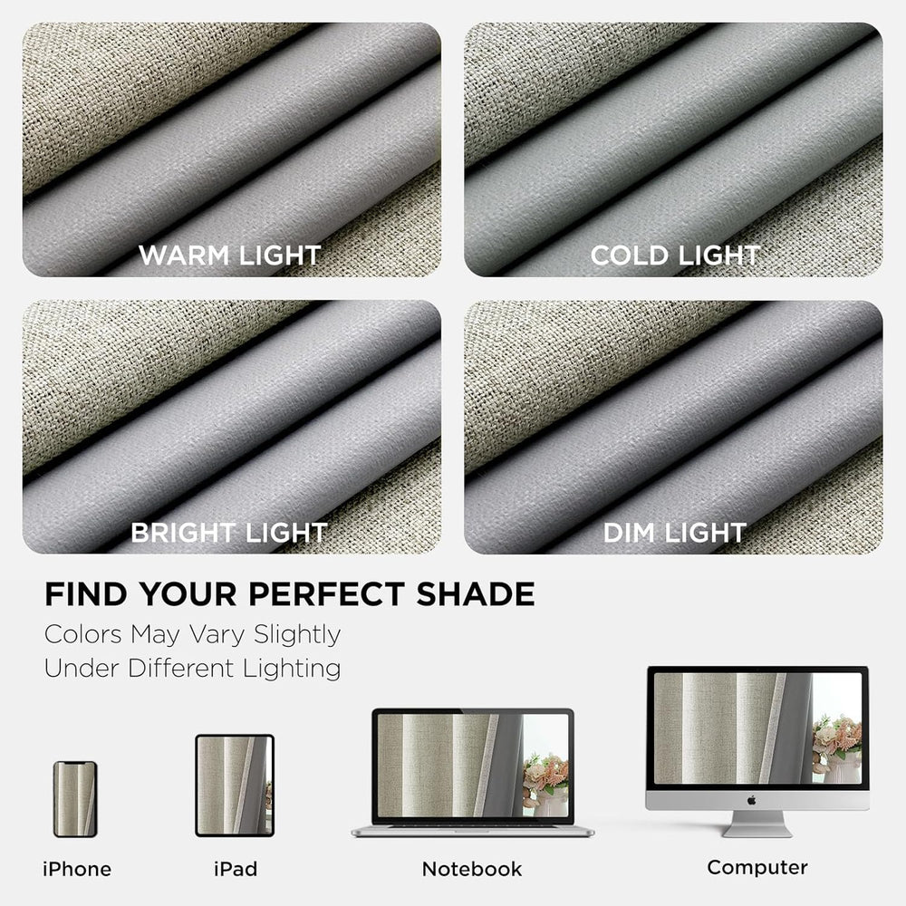 Joydeco Blackout Curtains 96 Inches Long 2 Panels Burg, Room Darkening Curtai...