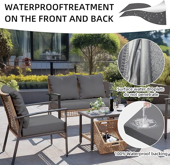 12Pcs Outdoor Cushion Covers, Patio Cushion Covers, Stretch Elastic Slipcovers - Image 4