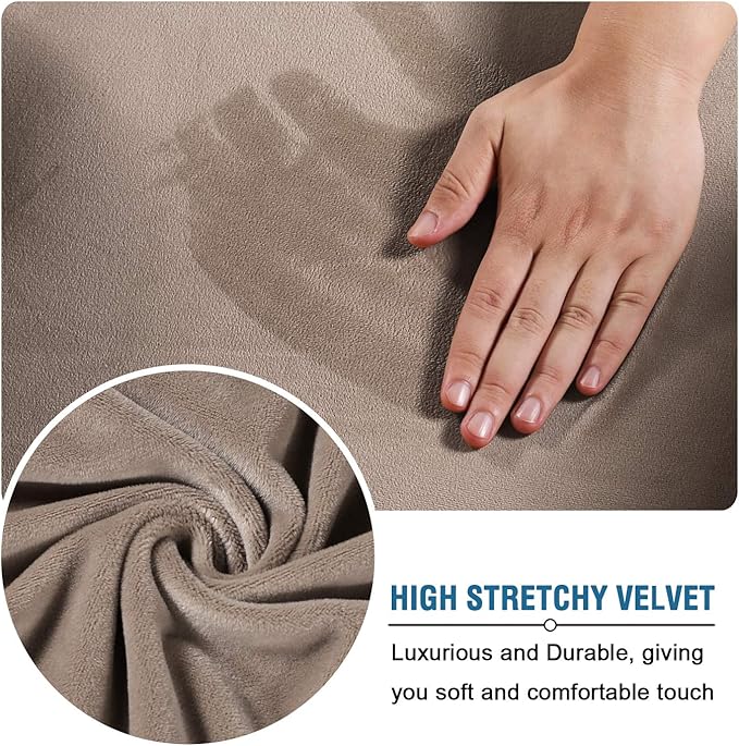 H.VERSAILTEX Wingback Chair Covers Velvet Plush Wing Chair Slipcover 1 Piece - Image 3