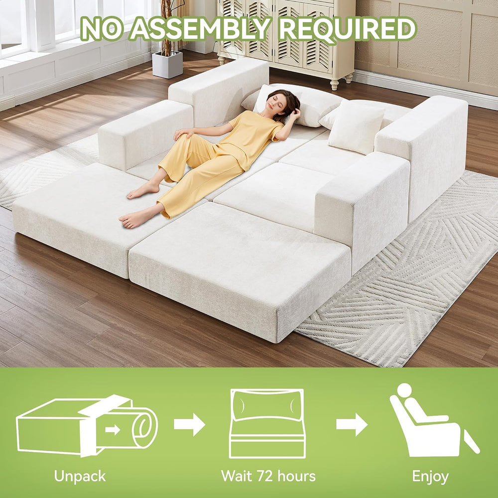 79" Boneless Cloud Loveseat Sofa Couch, Modular Foldable Floor Sofa with...
