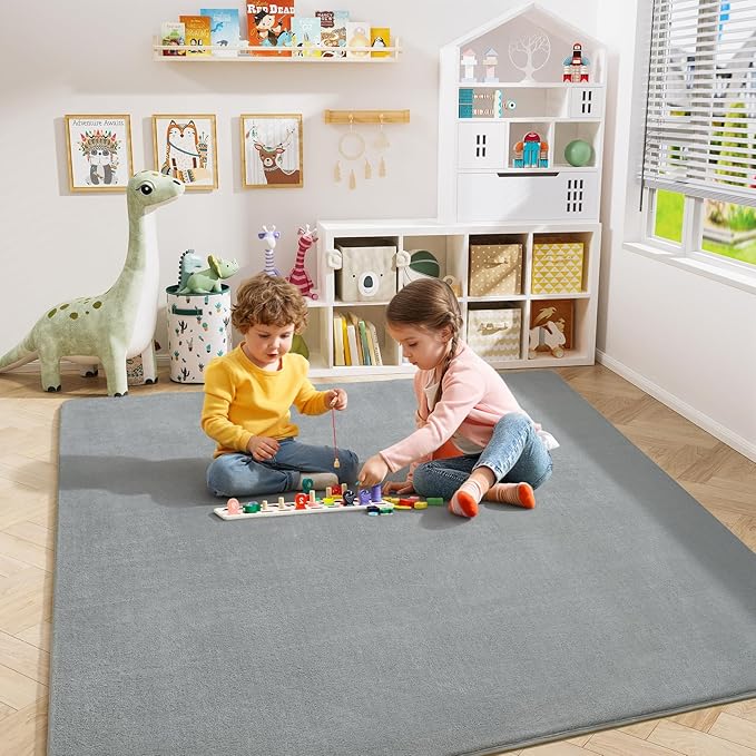 Amearea 6x6 Square Area Rugs for Bedroom Living Room, Modern Grey Thickened - Image 6