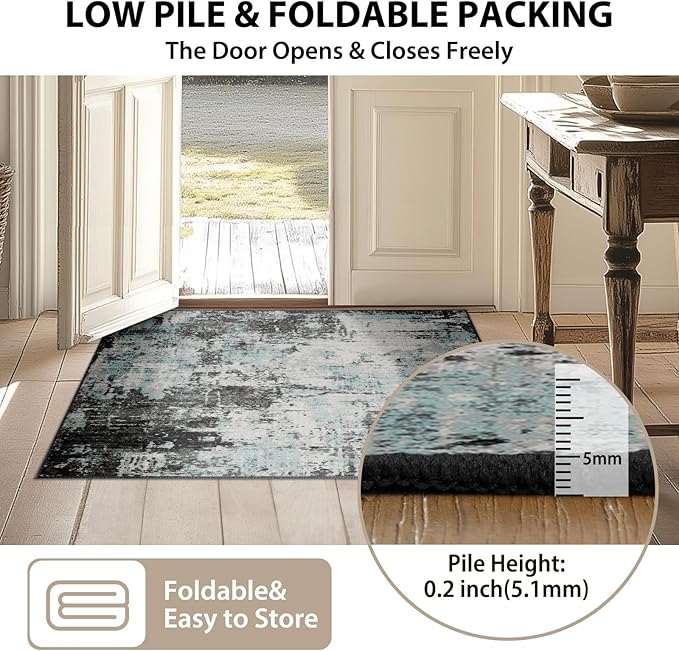 Washable Area Rugs 7'x9' Non-Slip Modern Abstract Soft - Image 6