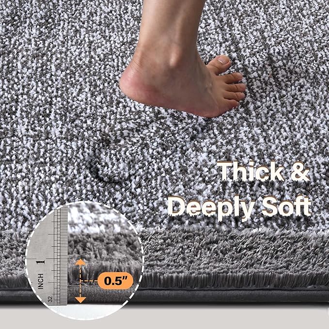 60x24 Long Bathroom Rugs Washable Non Slip, Soft Absorbent Quick Dry Mats - Image 5