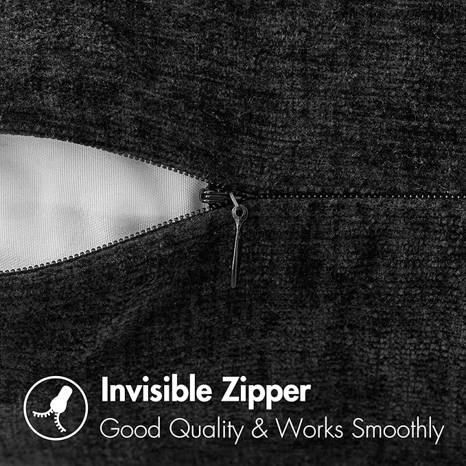MIULEE Halloween Pack of 2 Couch Throw Pillow Covers 18x18 Inch Soft Black - Image 3