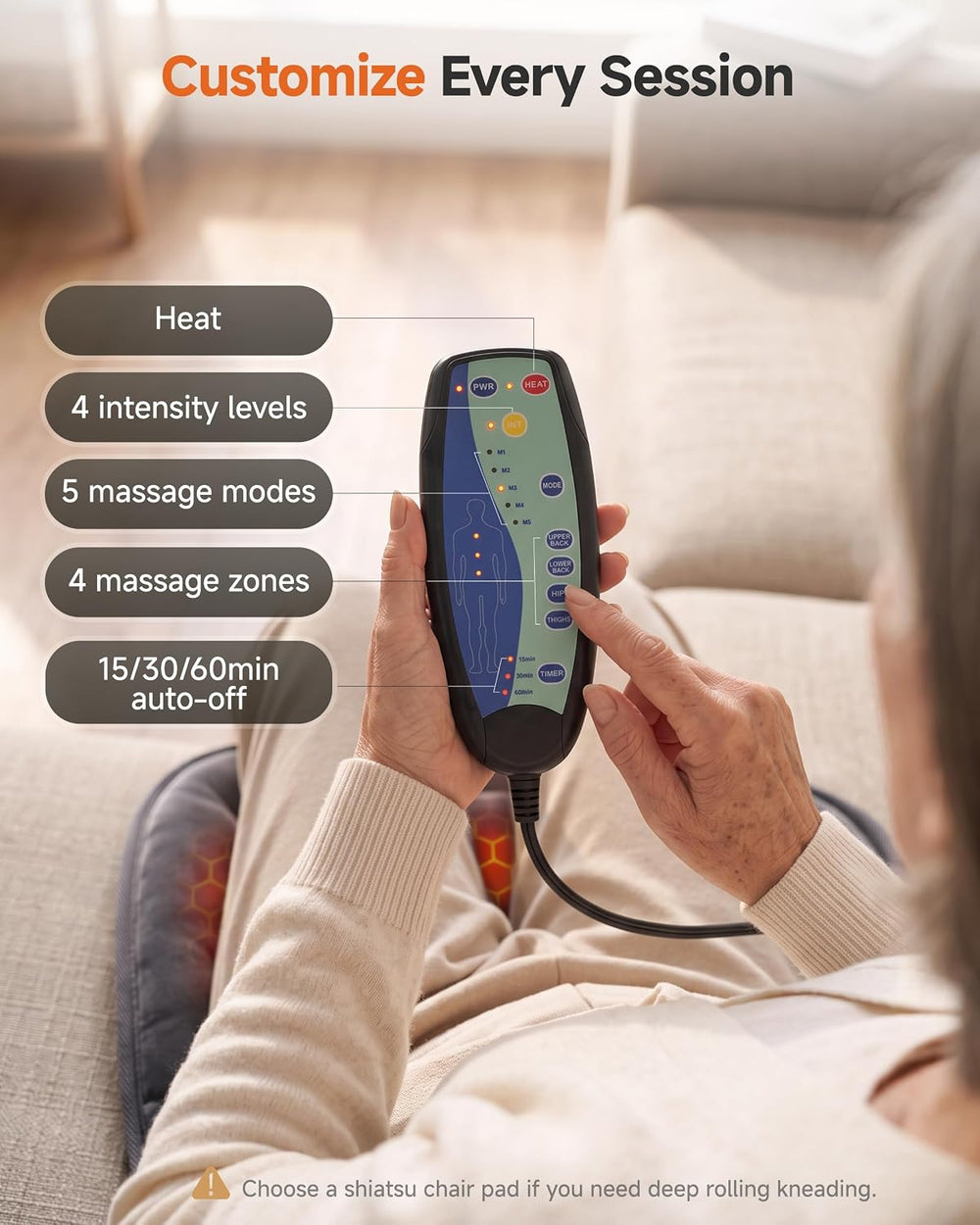 Snailax Vibration Back Massager with Heat, 2026 Upgraded Chair Massage Pad