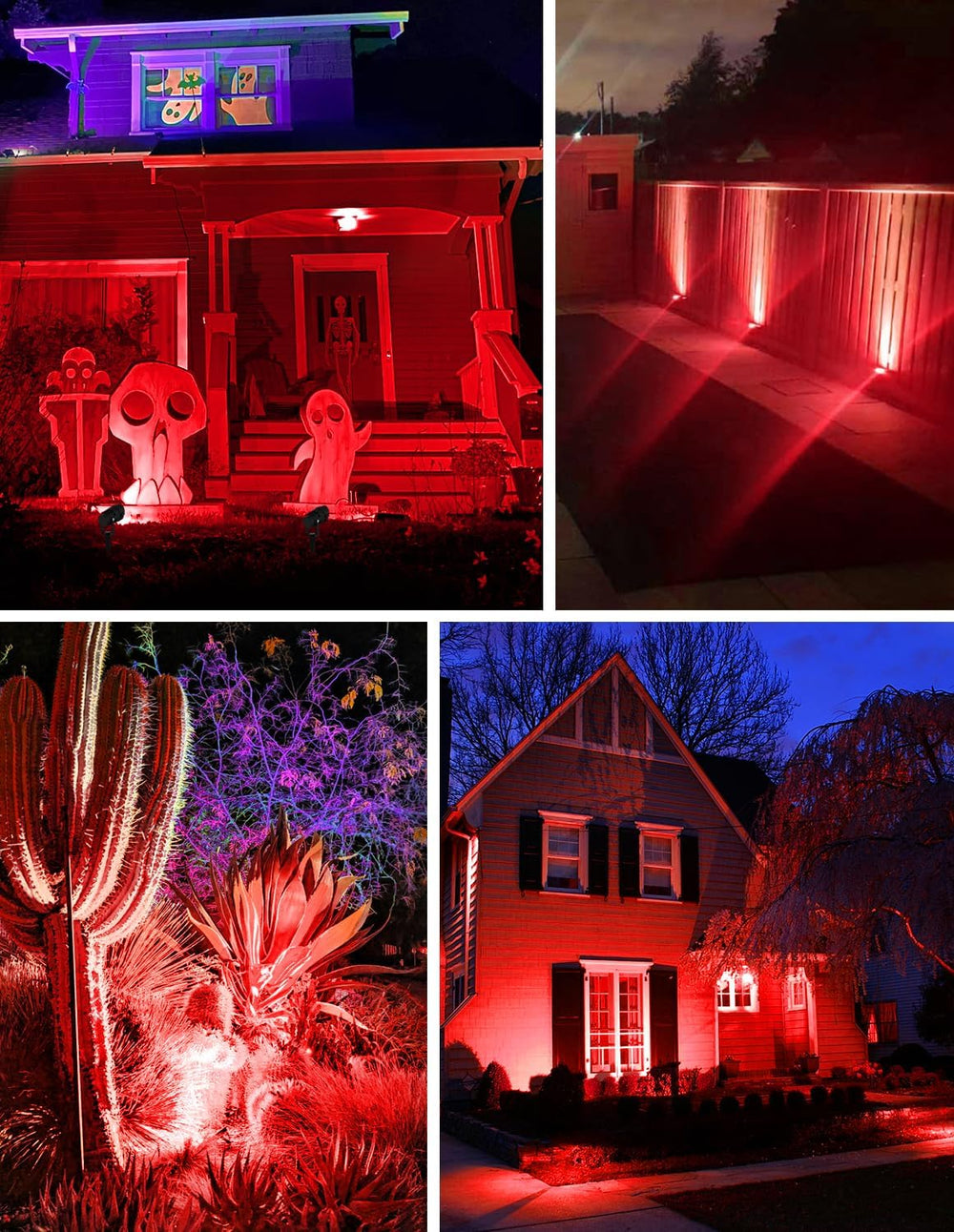 Halloween Red Landscape Lights Outdoor, 14 LED Landscape Lighting with US Plu...