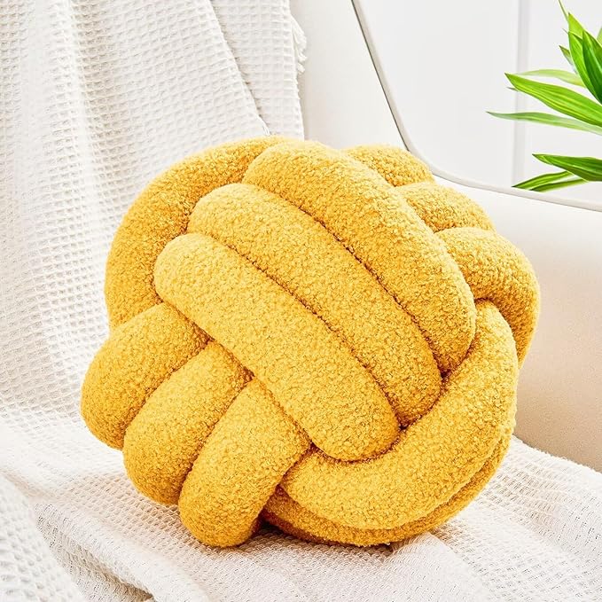 Uvvyui Knot Pillow Ball, Soft Home Decorative Pillows, Round Throw Pillow by Uvvyui