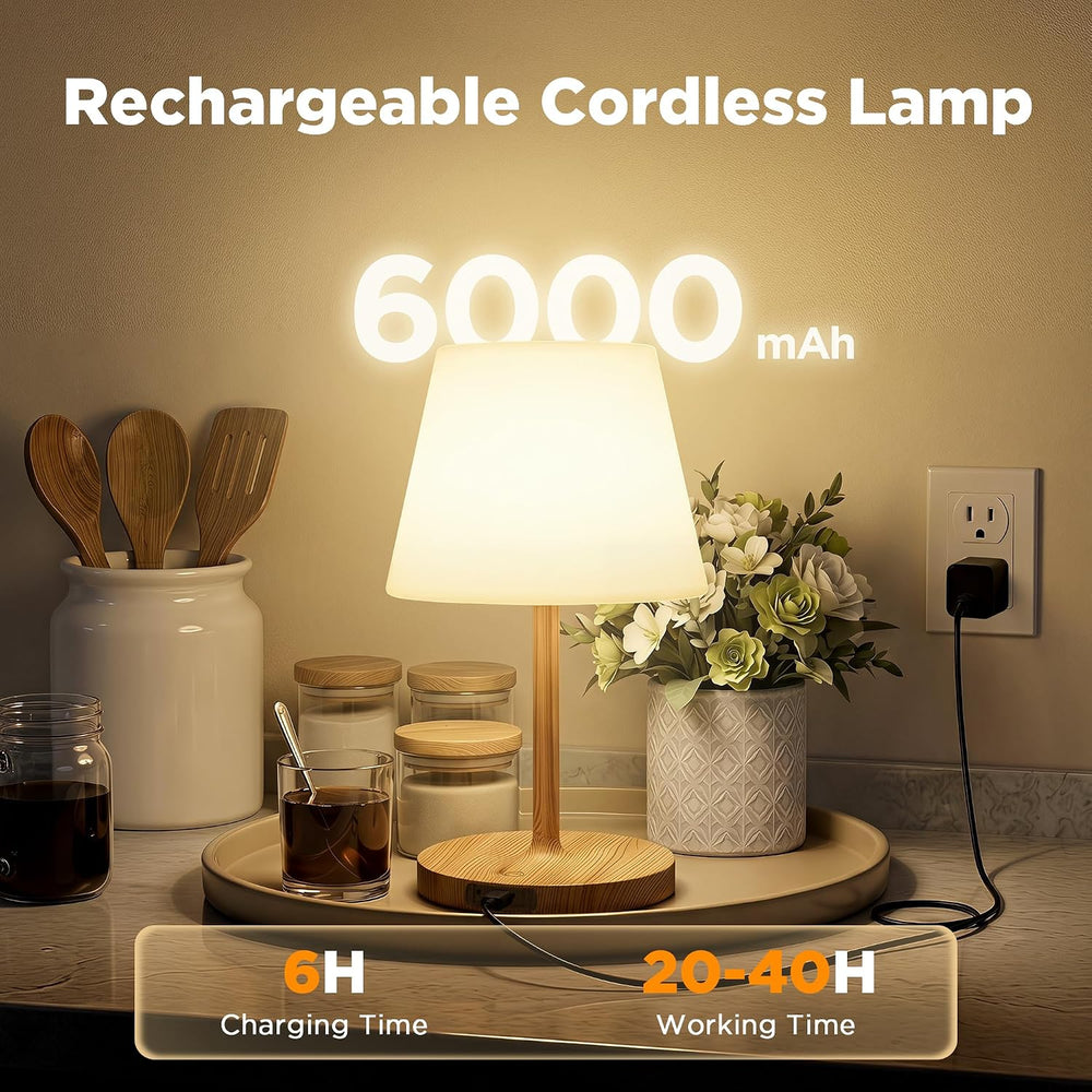 LUTEC 2 Pack Shower Lamp Waterproof, 6000mAh Rechargeable Cordless Table Lamp...