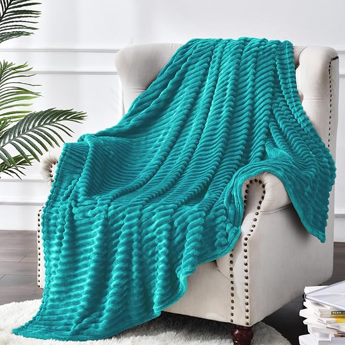 BEDELITE Fleece Blanket Twin Size – 3D Ribbed Jacquard Soft and Warm Decorative - Image 9