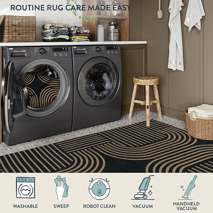 Lahome Modern Geometric Runner Rug, 2x6 Laundry Room Rug Runners - Image 6