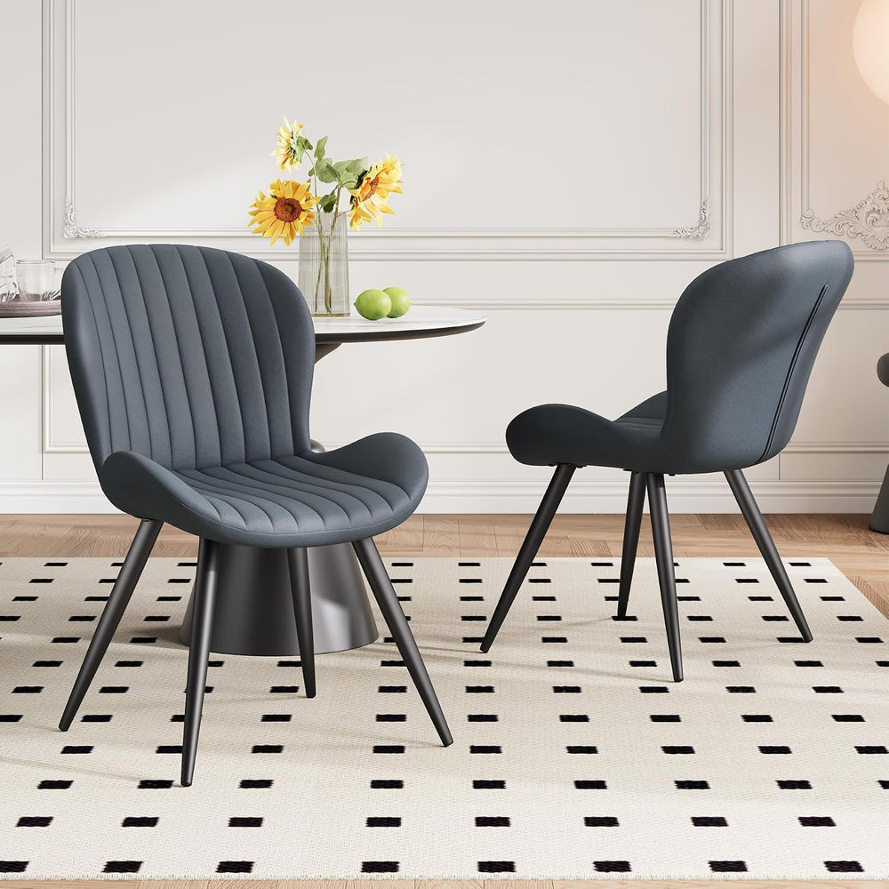 Dining Chairs Set of 2 Modern Fabric Dining Room Chairs Upholstered Dining Ch...