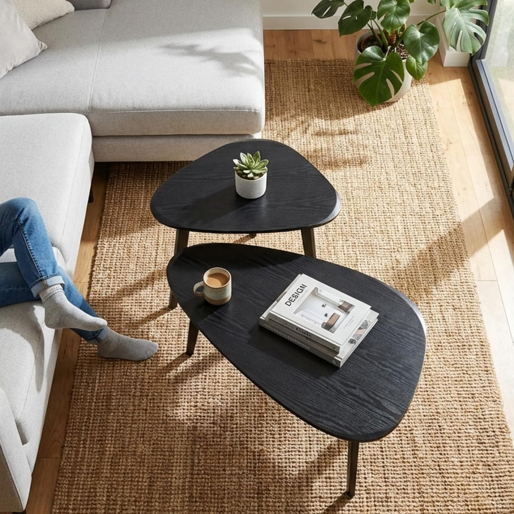 Nesting Coffee Table Set of 2-Mid Century Modern Coffee Table