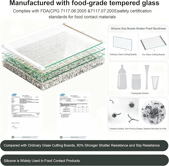 2Pcs Glass Cutting Boards for Kitchen, No Scratches/Microplastic-Free/Non Toxic - Image 8