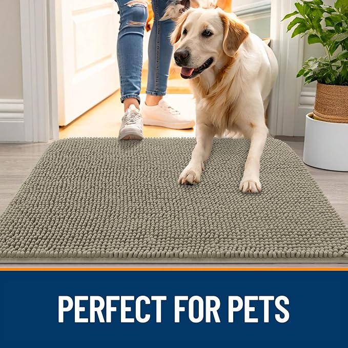 OLANLY Dog Door Mat for Muddy Paws 70x46, Absorbs Moisture and Dirt, Absorbent - Image 6