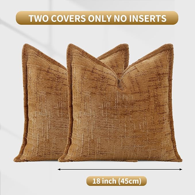 HPUK Fall Chenille Soft Throw Pillow Covers 18x18 Set of 2, Accent Cushion - Image 5