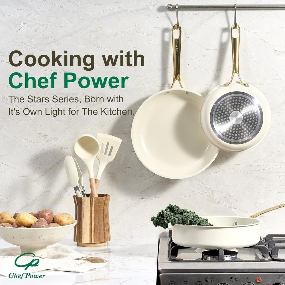 Ceramic Frying Pan 5Pcs, Non Stick Skillet 8/9/11 Inch
