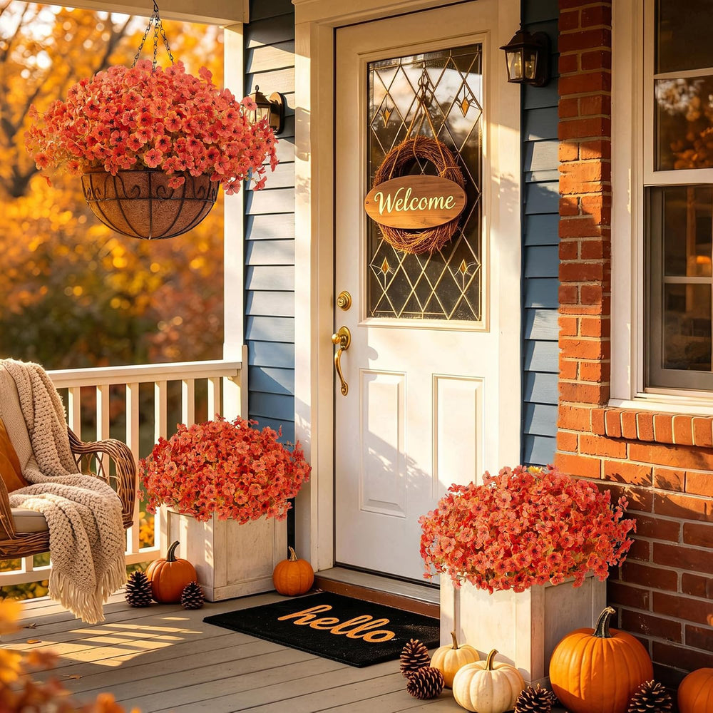 InnoGear Artificial Hanging Flowers for Outdoors Baskets Fall Decor, Orange
