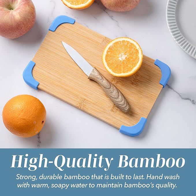 COOK WITH COLOR Non-Slip Cutting Board Set – Kitchen Essentials with Easy Grip