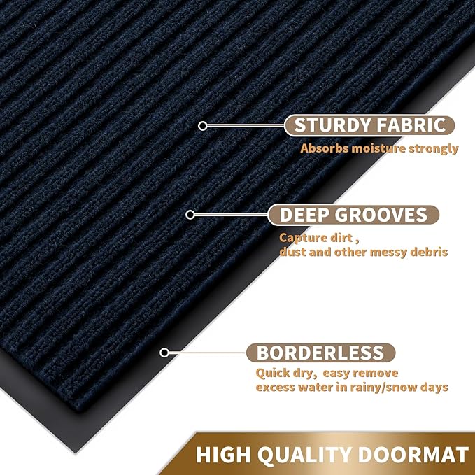 Yimobra Front Door Mat Outdoor Indoor Entrance, 100% Waterproof All-Season All - Image 3