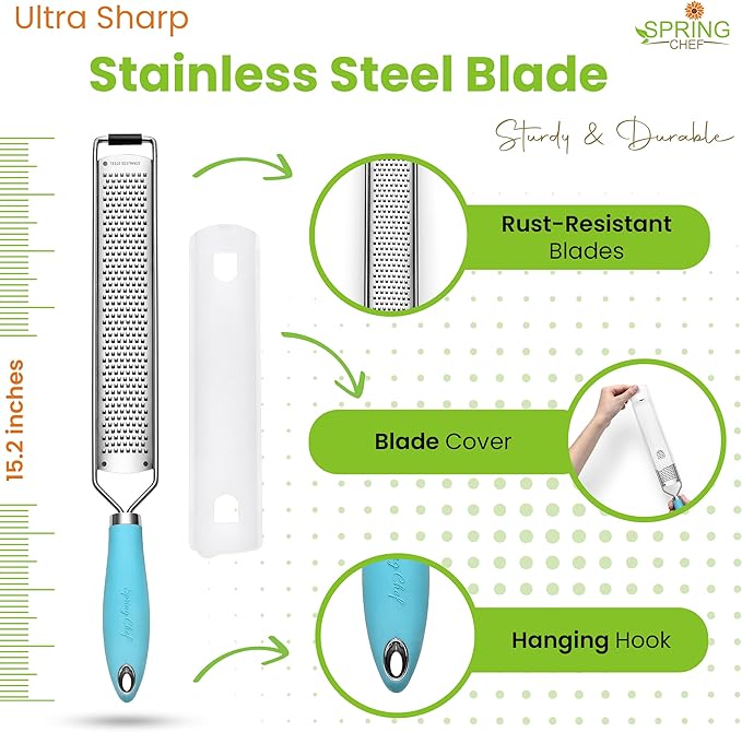 Spring Chef Stainless Steel Lemon Zester Grater - Image 3