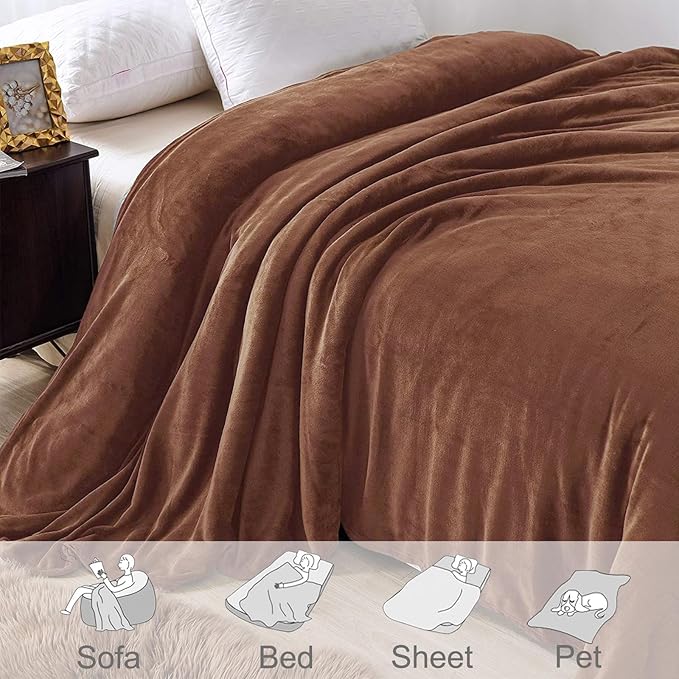 Exclusivo Mezcla Twin Size Flannel Fleece Velvet Plush Bed Blanket as Bedspread - Image 5