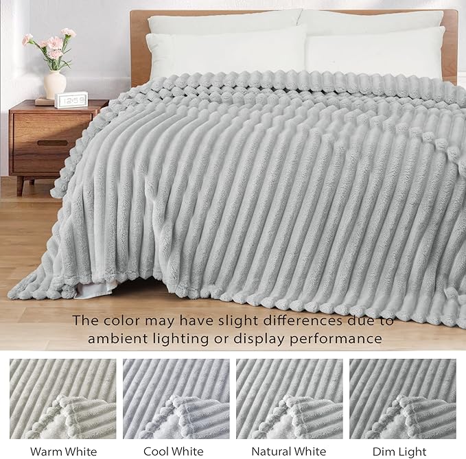 Exclusivo Mezcla California King Size Flannel Fleece Blanket, Super Soft - Image 3