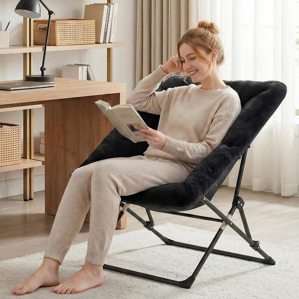 OAKHAM Saucer Chair for Adults, Foldable Comfy Chair for Bedroom