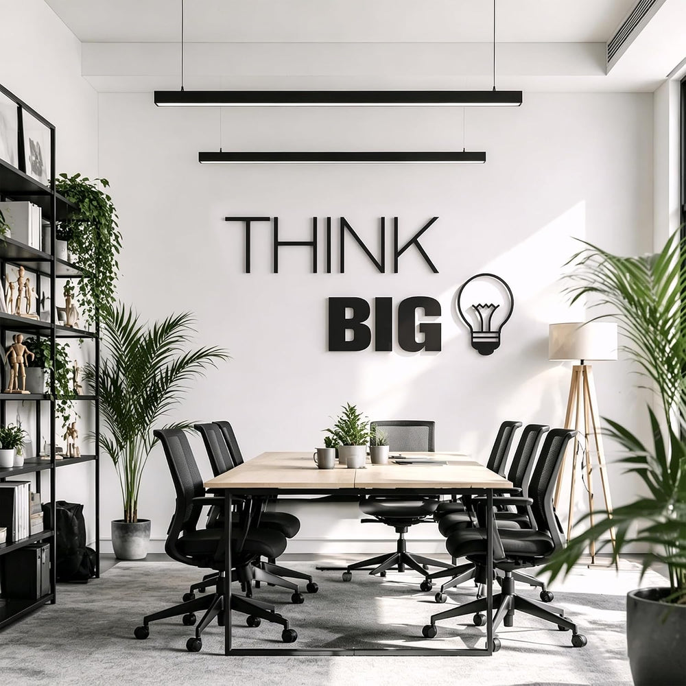 Office Wall Decor Inspirational Think Big 3D Quote Large Motivational 3D Offi...