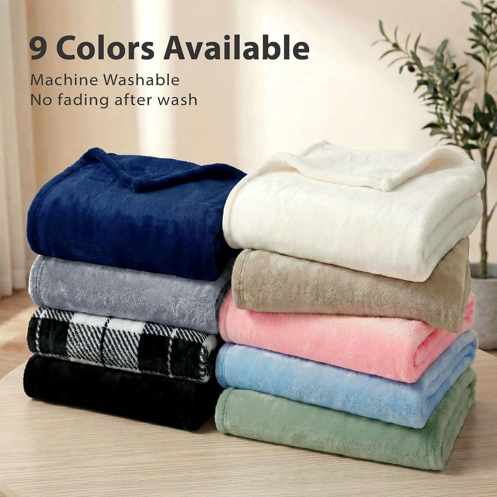 DEZ FURNISHINGS Velvet Plush Blanket, Super Soft, for Couch, Bed, All Season ...