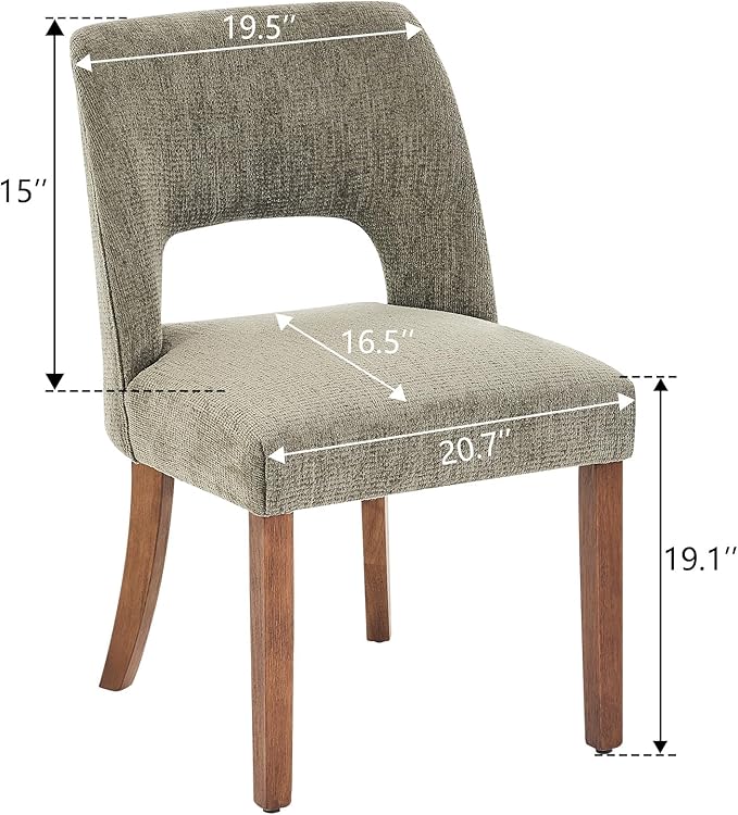 VKNOW Wooden Dining Chairs Set of 4, Modern Fabric Upholstered Dining Room Ch...