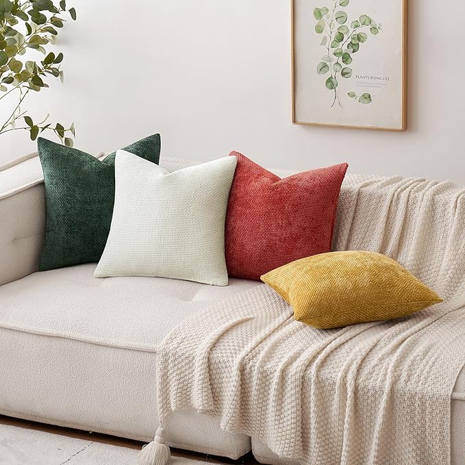MIULEE Pack of 2 Christmas Green Couch Throw Pillow Covers 20x20 Inch Modern - Image 3