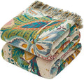 MSGKV Boho Throw Blanket for Couch 100% Cotton Floral Blanket 50"x60" Sofa Bed by MSGKVHomeTextiles
