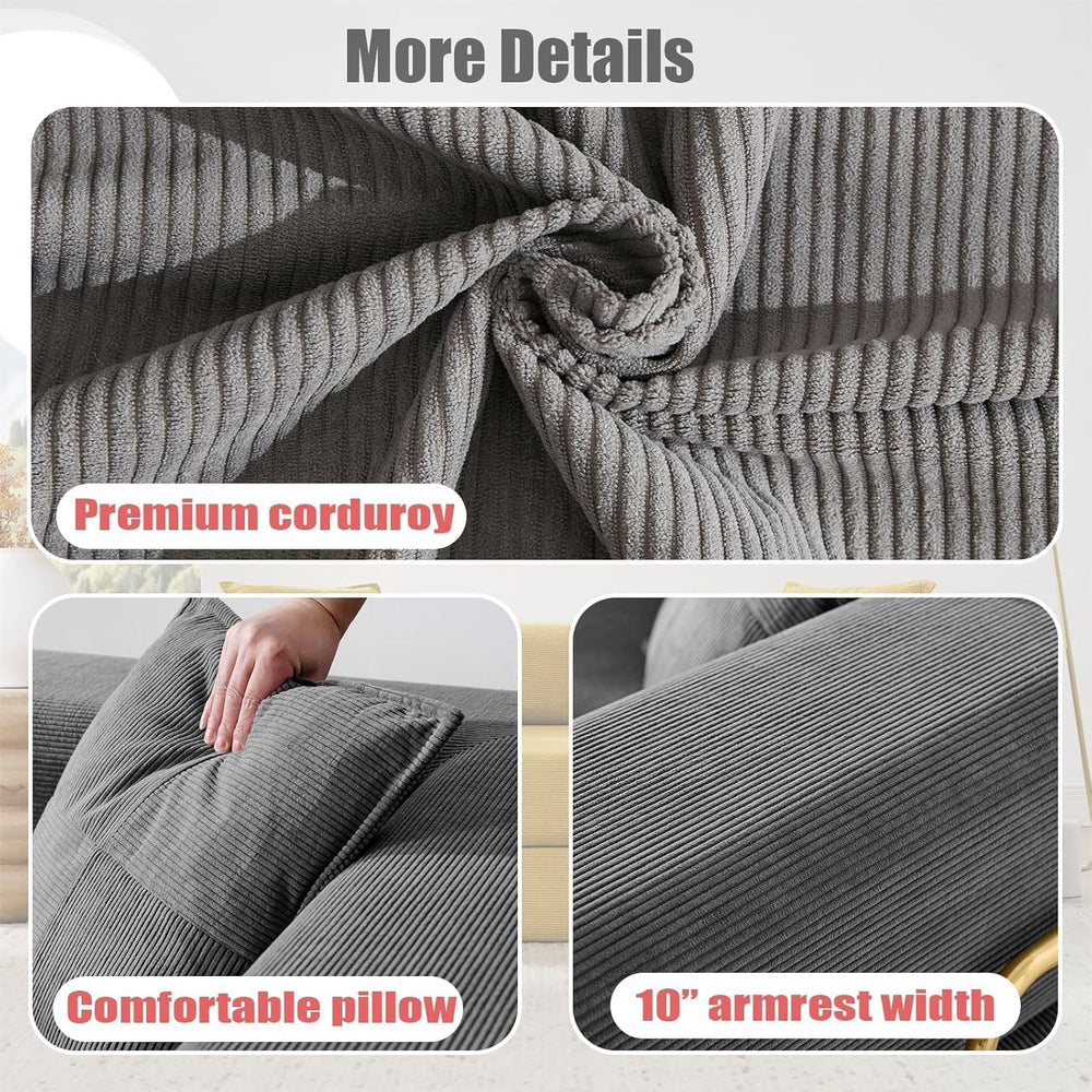 Convertible Folding Sofa Bed, Modern Futon Sleeper Sofa Fold Out Couch Bed wi...