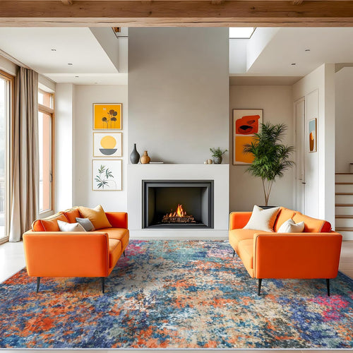 10x14 abstract area rug: large soft rugs for, main product view