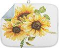 Sanwarm Absorbent Dish Drying Mat, Bouquet Daisy Flower Sun Sunflowers by SanwarmHomeDecor