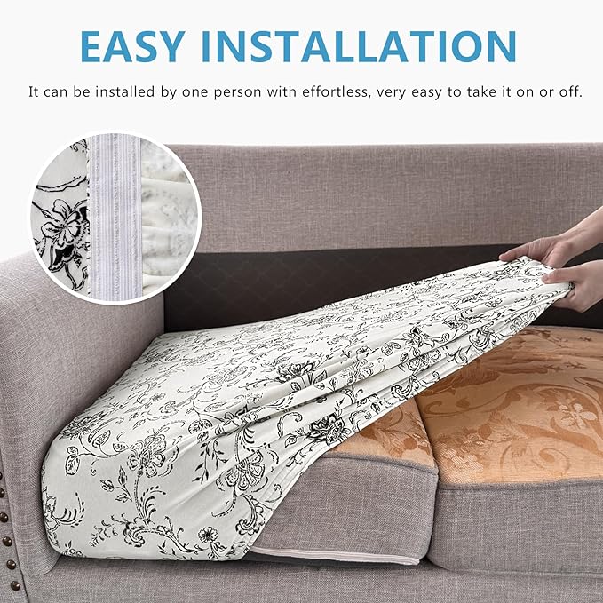 Leather Look Couch Cushion Covers Sofa Seat Slipcovers Sets Couches Furniture - Image 6