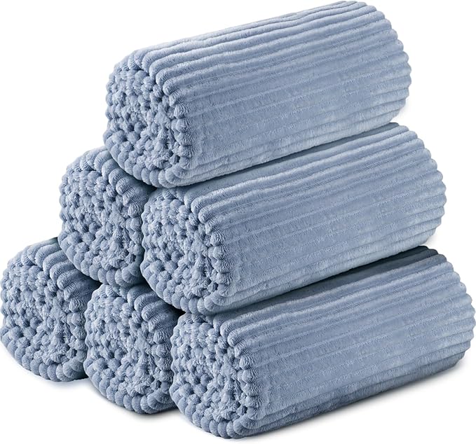 Buryeah 6 Pcs Flannel Throw Blanket Bulk 50 x 60 in Sleepover Blanket Outdoor by Buryeah