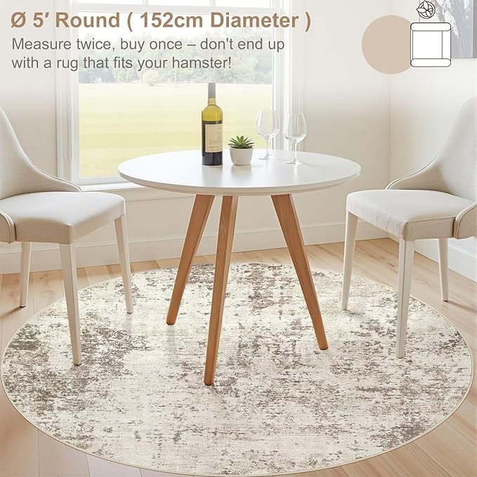 UERMEI 5ft Round Area Rug Living Room Rugs - Image 3