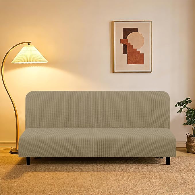 U-NICE HOME Stretch Futon Cover Armless Bed Slipcover - Image 2