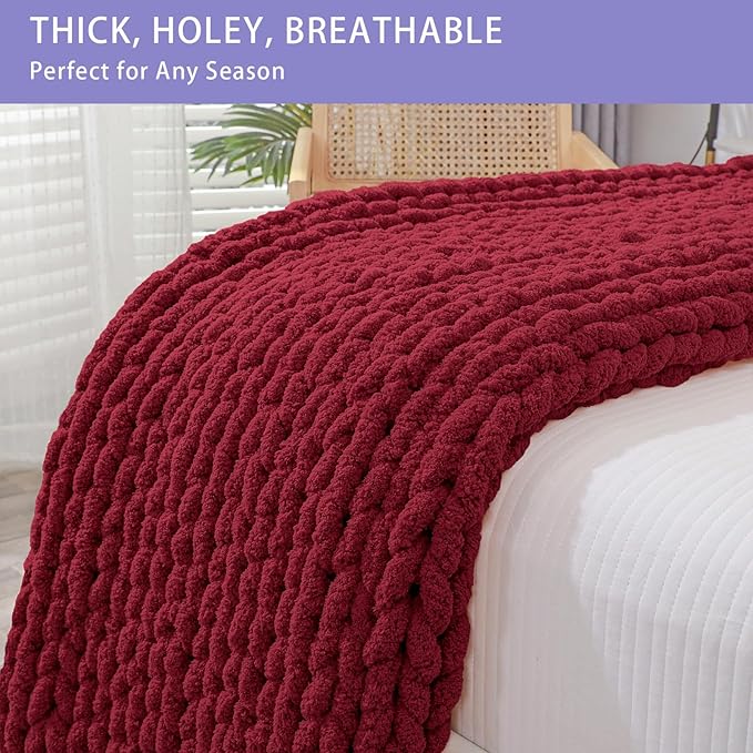 Bigacogo Chunky Knit Throw Blanket - Image 4