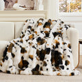 Cozy Bliss Cow Print Faux Fur Throw Blanket by CozyBliss